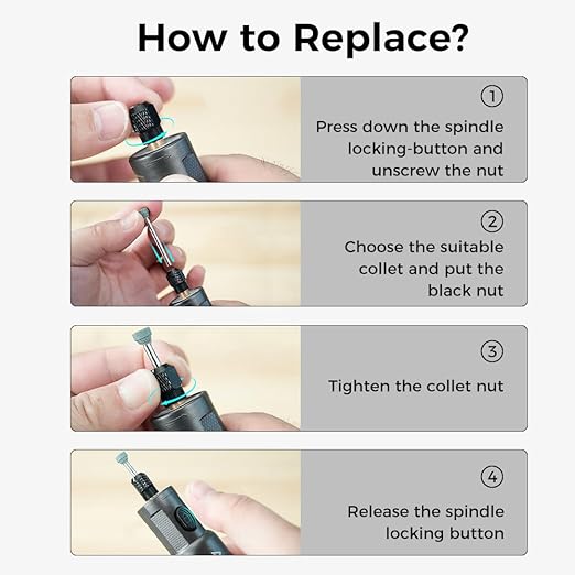 Creality Cordkess Rotary Tool, 6-Speed Mini Rotary Tool Kit with 24 Accessories, Multi-Purpose 3.7V Rechargeable Power Rotary Tool for Sanding, Polishing, Drilling, Engraving, DIY Crafts