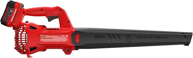 CRAFTSMAN V20 Leaf Blower Cordless with 4.0 Ah Battery and Charger, 90 MPH 200 CFM, Integrated Scraper, Lightweight, Easy Operation Handheld Blowers for Lawn Care (CMCBL710M1)