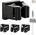 Magnetic Broom and Mop Holder Wall Mount, Black 4 Pack | Space-Saving magnetic broom holder, heavy duty magnet hooks, no-drill over the door broom gripper,RV Camper Wall Organizer