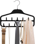 Belt Hanger, Tie Rack for Closet, Sturdy Belt Organizer with 360 Degree Swivel, 11 Large Sturdy Belt Hooks, Non Slip Rubberized Belt Rack, Black