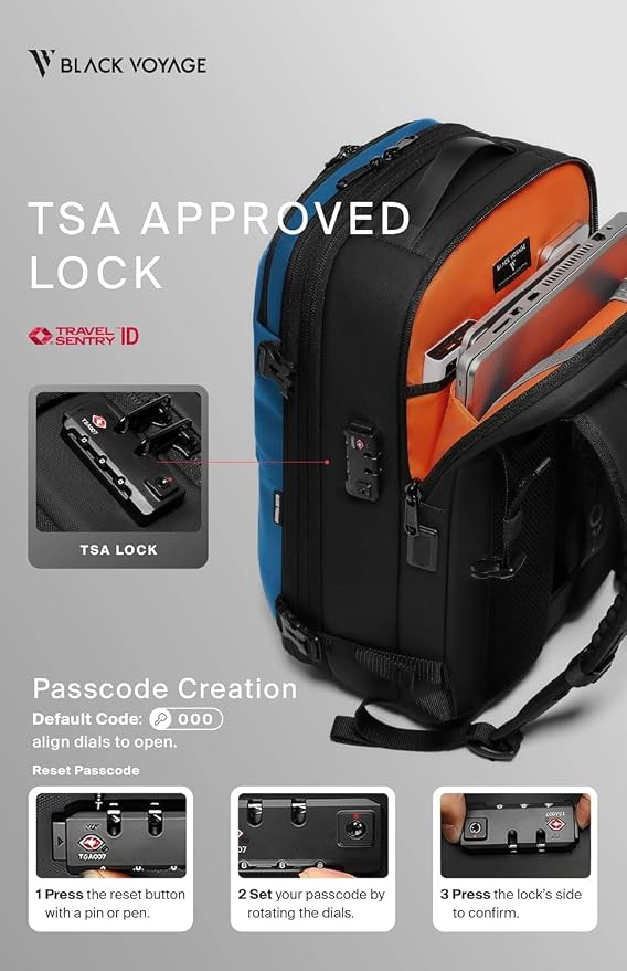 BlackVoyage Vortex Vacuum Seal Travel Backpack 60L Expandable Air Compression System Water Resistant TSA Lock Carry-On