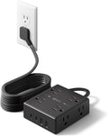 SUPERDANNY Extension Cord,Flat Plug Surge Protector Power Strip,15Ft | 8 AC & 4 USB Ports (2 USB C),Surge Protector with 1050J,Desk Charging Station for Home Office,College Dorm Room Essentials