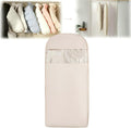 Space Saving Hanging Garment Bag with Self Compression Zipper, Update Space Saver Clothes Storage Organizer, Dust Cover Clothes Bags for Down Coat Suit Dress or Jacket (Beige, XL)