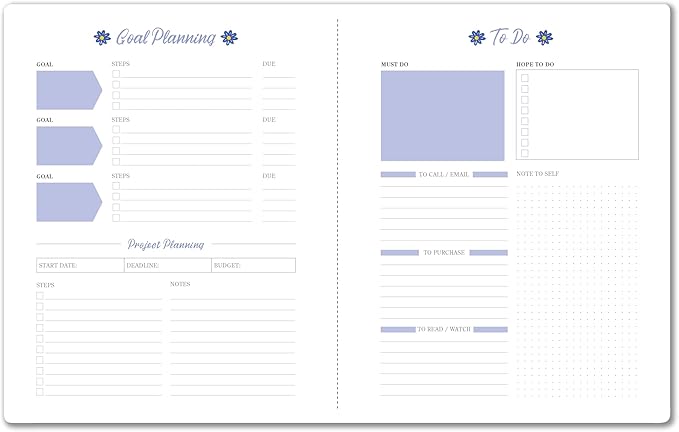 High Note 2026 Monthly Planner, 12-Month Calendar Book with Flexible Softcover, 2026 Planner with Goals and Project Pages, 7.75" x 9.75", Garden Bee