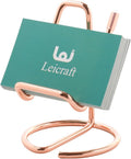 Business Card Holder for Desk, Cute Metal Card Organizers and Office Desk Accessories for Men and Women (Vertical Rose gold)