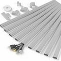Delamu Cord Hider, 142in Cable Hider, Cord Covers for 2-3 Wires on Wall, Wire Covers for Cords, Wire Hiders for TV on Wall, Easier Setup Cable Cover Cable Management, W0.94 H0.47in, Grey