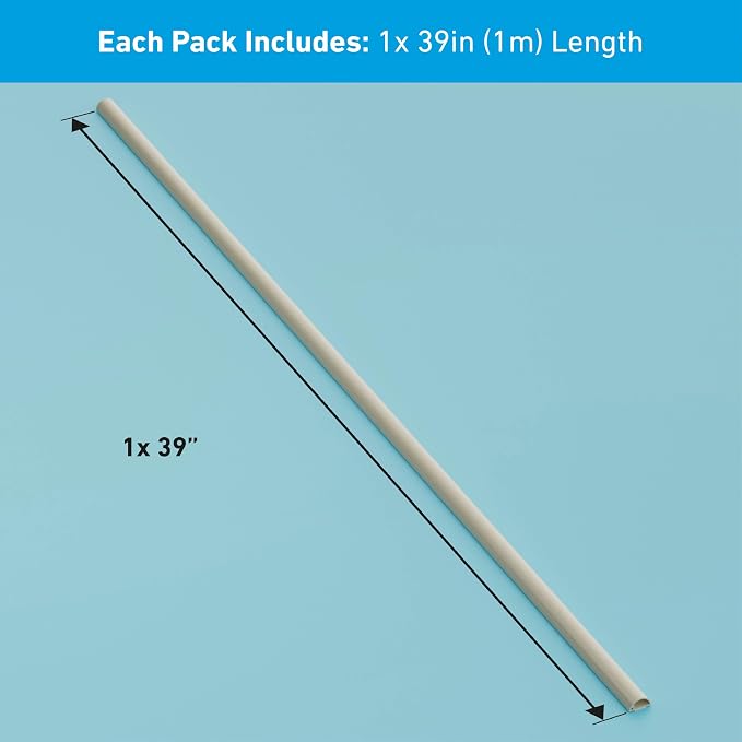 D-Line Half Round Cord Hider, Patented Cable Cover, Hide TV Wall Mount Wires, Raceway for Cords, Decorative Wire Covers, Paintable, Adhesive Cable Concealer, 1x 0.78in W x 0.39in H x 39in L, Beige