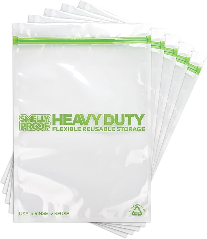 50pcs BULK DEAL, Reusable Extra HEAVY DUTY Bags Thick 5mil Reclosable Bags, BPA-Free, Washable Dishwasher-Safe, Made in USA Resealable Thick, FLAT Large Quart 10" x 8.5" - 50 pcs