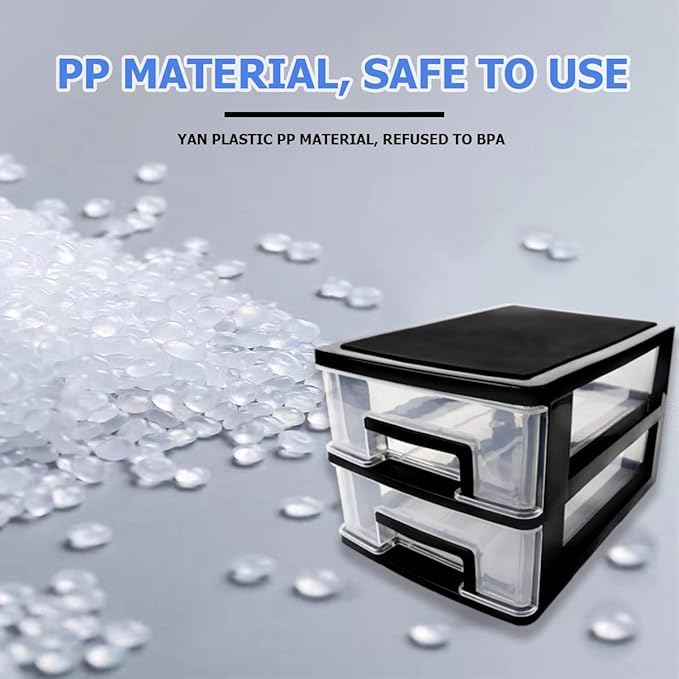 2 Tier Plastic Drawer Organizer Storage Box for Desk, Cosmetics, Jewelry, Office Supplies, Home Organization (8.46" x 5.9" x 5.11")