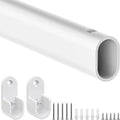 Mavivegue Oval Closet Rod, Adjustable Closet Rods – Expandable 17-40 Inches | Closet Rods for Hanging Clothes, Heavy Duty Closet Rods for Laundry Room, RV, Closet Storage (White)