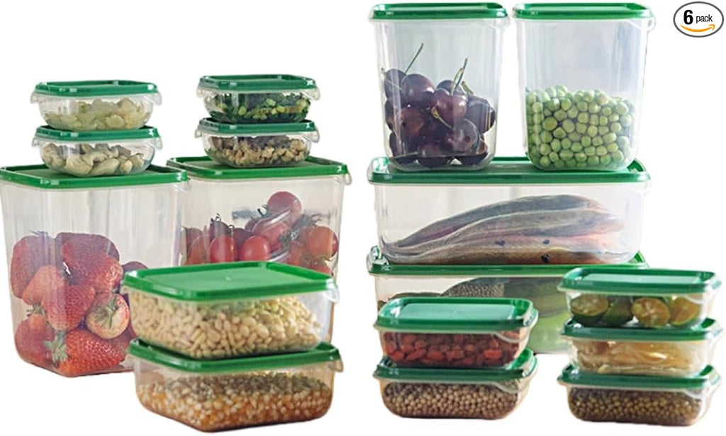 17 piece set of food grade storage and preservation box with transparent lid, kitchen refrigerator
