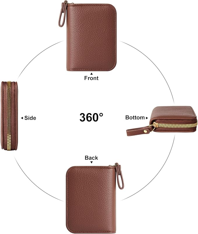 Credit Card Wallet, RFID Card Case Wallet, Zipper Card Cases Holder for Men Women, RFID Blocking, KeyChain Wallet, Compact Size Card Organizer Case for Women
