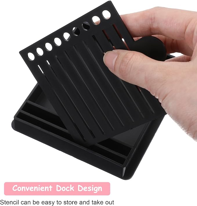 Sticky Note Stencil, Sticky Note Holder for Desk Reusable Template for 3x3 Inch Notes, to-Do Lists, Home and Office Organization, Versatile Notes Dispenser with 5 Templates (Black)