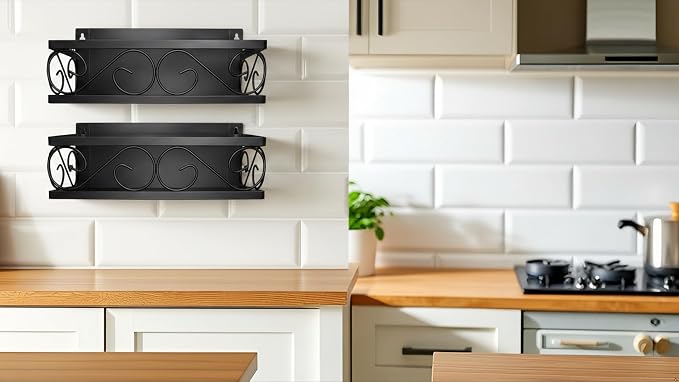 LEONARDLEE Magnetic spice Rack, Stronger Magnet to use on refrigereator with Wall Mount Option, Perfect Space Saver for Kitchen- for Holding Spices, Jars, Bottle, cans (Pack of 2)