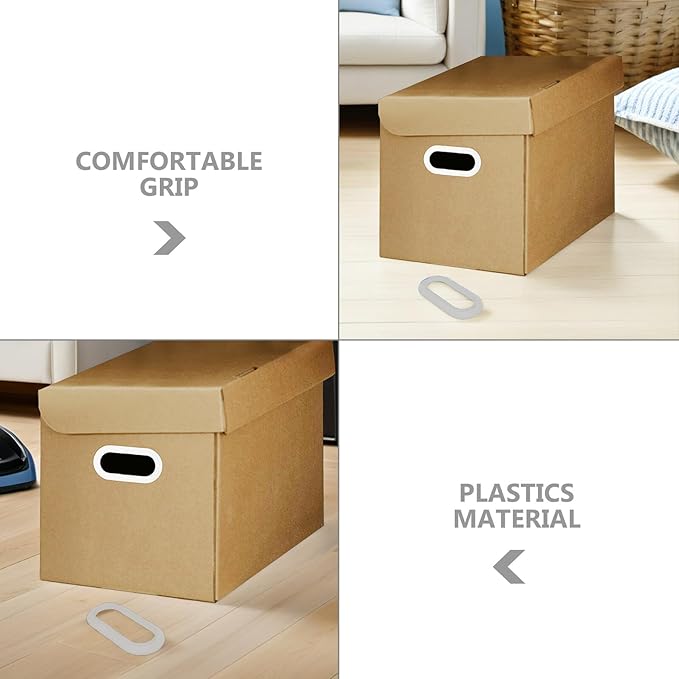 FOMIYES 10pcs Plastic Cardboard Box Handles Heavy Duty Carry Handles for Moving Storage Organizers and Packing Boxes