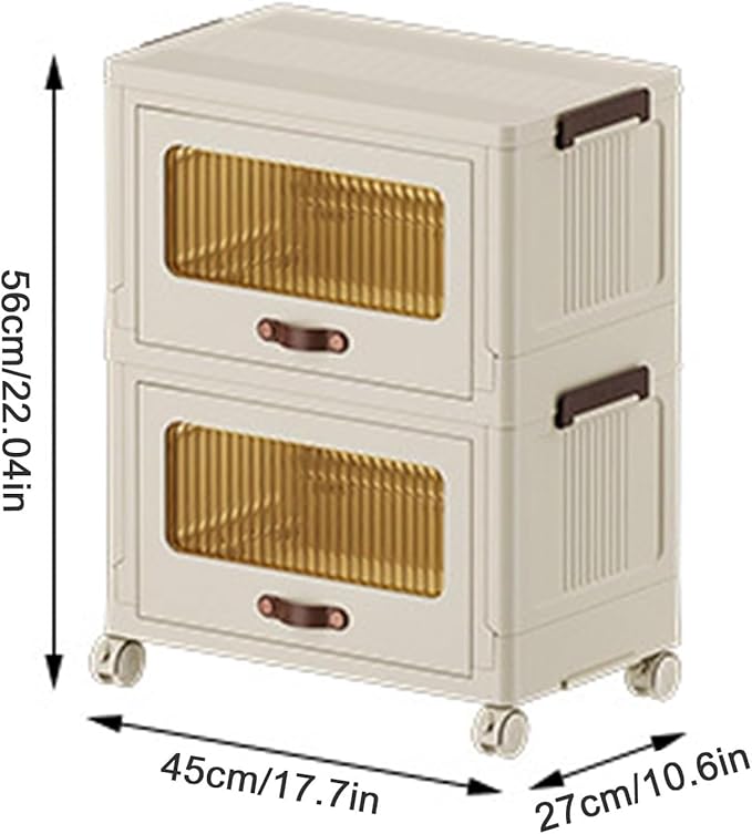Plastic Storage Containers Stackable Storage Bins, Portable Collapsible Storage Cabinet Multifunction Stackable Storage Containers for Clothing Books Snacks Sundries,45cm(45cm)