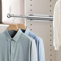Supforce Valet Rod for Closet Pull Out, Retractable Slide Out Valet Rod Closet Organization, 12" Aluminum Valet Clothing Hanger Rods Perfect for Suits, Freshly Pressed Clothes, Brushed Silver