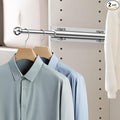 Supforce 2 PACK Valet Rod for Closet Pull Out, Retractable Slide Out Valet Rod Closet Organization, 12" Aluminum Valet Clothing Hanger Rods Perfect for Suits, Freshly Pressed Clothes, Polished Chrome