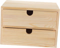 Cabilock Wooden Jewelry Organizer Versatile Storage Box with Two Layers Stylish Desktop for Home Office Classroom Natural Color for Aesthetic Decor