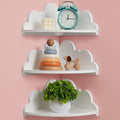Cloud Corner Floating Shelves Set 3 Wall Mounted for Kid's Room | White Corner Wall Shelf Floating Wooden Wall Mounted Shelves Clouds Dispaly Shelf for Kid’s Room,Toys, Plants & Storage