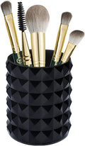 Acrylic Makeup Brush Holder, Brush Organizer, Vanity Accessories | Black Make Up Brush Holder Organizer, Round Cosmetic Storage Cup Pen Holder for Desk Vanity, Marker Organizer Office Supplies