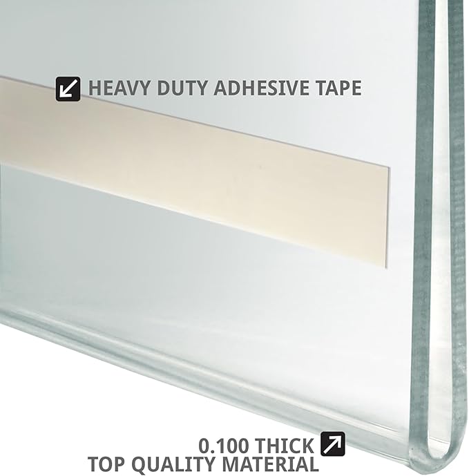 Azar Displays 122029 5.5-Inch W by 5.5-Inch H Wall Mount Acrylic Frame - Clear Acrylic Wall Frame with Sticky Back - Floating Wall Sign Holder - Adhesive Office Sign Frameless Frame (Pack of 10)