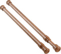 KXLife Tension Curtain Rod No Drill 12-20", Small Spring Rod, 2Pcs, Oak | Adjustable Short Tension Rod, Tool-Free Spring Fit, Non-Slip Ends, Suitable for Window, Cupboard, Closet
