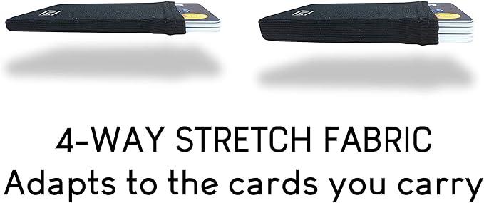 Modern Carry Ultra Thin Wallet for Men & Women, Single Pocket or 2 Slot Options, Slim Stretch Fabric Minimalist Front Pocket Card Holder
