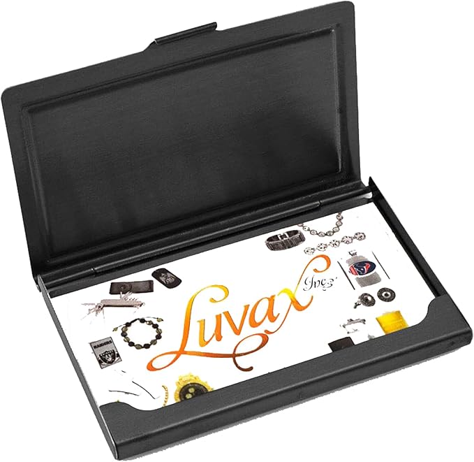 GIFTS INFINITY Personalized Ice Black Gunmetal Stainless Steel Business Card Holder with Free Custom Engraving – Slim Durable Metal Case for Professionals and Entrepreneurs