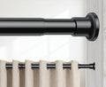 Tension Rods 28 to 49 Inch, 1" Heavy Duty Adjustable Spring Tension Curtain Rod - Non-Slip No Drill Shower Curtain Rod for Bathroom, Window, Closet & Doorway, Black