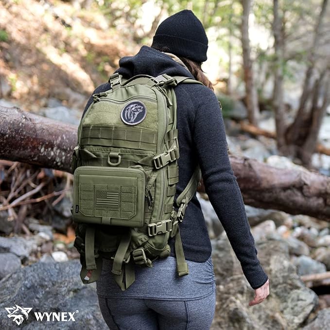 WYNEX Tactical Molle Admin Pouch, Laser-Cut, EDC Organizer Tool Pouch | Utility Organizer EDC Medical Bag, EDC Pocket Modular Pouch, Tactical Accessories EDC Pouch, Include U.S Patch