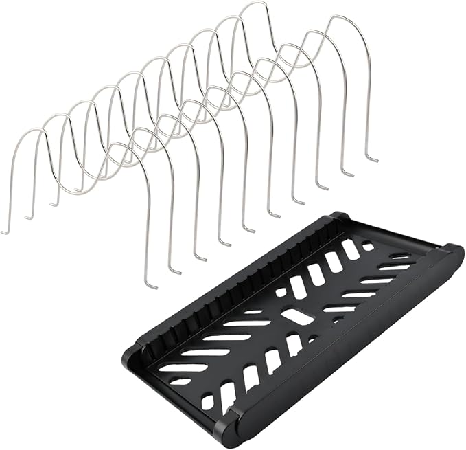 Expandable Pots and Pans Organizer Rack,with 10 Adjustable Compartments for Kitchen Cabinet or Under Sink 13"-23"Adjustable Pot Lid Holder for Cookie Sheets Cutting Boards Cookware(COLOR:Black)