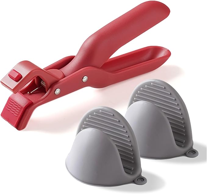Silicone Anti-Scald Clip Oven Mitt Set,Heat Resistant Hot Bowl Dish Plate Gripper Clips Tongs Clamp Holder, Silicone Anti Slip Clip for Kitchen,Cooking,Baking,BBQ