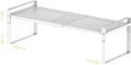 Expandable Shoe Rack Heavy-Duty Closet Organizer Adjustable Shelf Stackable Metal Framework for Entryway, Garage,RV,Pantry,Cabinet(Medium,1 Pack/White)