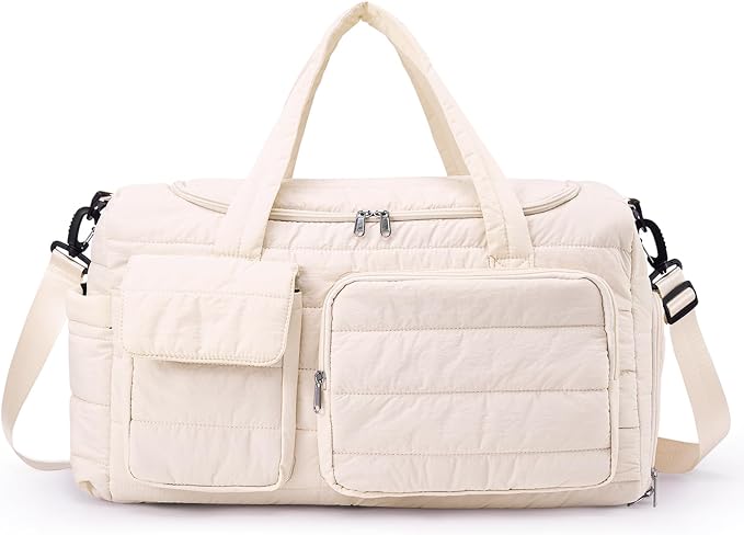 Small Gym Bag for Women, Travel Duffle Bag Carry On Weekender Bag with Shoe Compartment