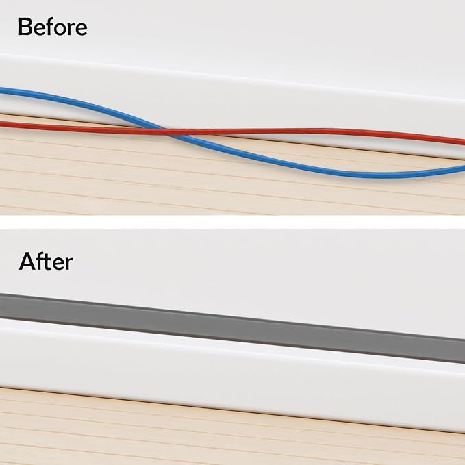 TV Cord Hider – Flexible Wall Cord Cover Slim Design Silicone Cable Raceway - Self Adhesive, Cut to Size Design for Hiding Wires on Wall - Clean Home Setup Cable Concealment (Grey, 10 Feet)