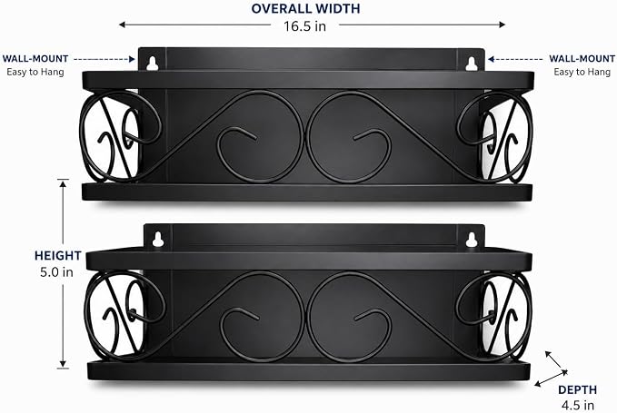LEONARDLEE Magnetic spice Rack, Stronger Magnet to use on refrigereator with Wall Mount Option, Perfect Space Saver for Kitchen- for Holding Spices, Jars, Bottle, cans (Pack of 2)