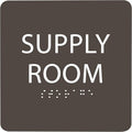6" X6" Supply Room Sign - ADA Compliant Tactile Graphics Grade 2 Braille Text Acrylic Door Wall Signs - Stocking Tracking Monitoring Storage Room Sign for Office, School, Warehouse
