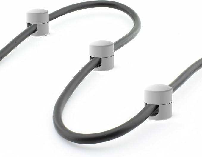 ICONIT Cable Anchors for Desk Organization White | Premium Aluminum Cord Organizers | Charger + Cable Management Clips for Home & Office | Stylish, Sturdy, & Functional | (3 Pack)