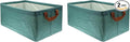 Large Capacity Storage Bins Closet Organizer System, 2PCS Fabric Storage Box with Steel Frame Stackable Shelf Storage Baskets Foldable Wardrobe Storage Box for Clothes Toys (Green)