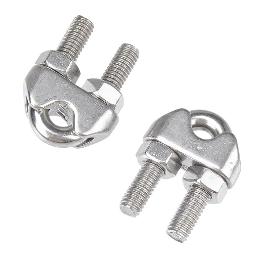 YAMASO 10PCS 1/4 Inches M6 Stainless Steel Wire Rope Cable Clip Clamp
