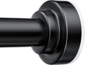 TEECK Shower Curtain Rod, 32-92 inch Adjustable Spring Tension Curtain Rod, Never Rust Anti-Slip Shower Curtain Rod for Bathroom, No Drilling, Never Collapse, Easy to Use, Black