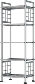 GIOTORENT 5-Wire Standing Storage Shelf, Metal Shelving Unit Pantry Rack for Laundry Kitchen Bathroom Organizer(Silver)