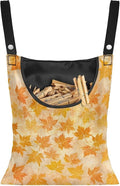 Yellow Maple Leaf Clothespin Storage Hanger Bags Hydrangea Laundry Clothespins Bag, Clothespin Bag with a Large Opening, Hanging Storage Organizer with Hanging Rope for Home Outdoor
