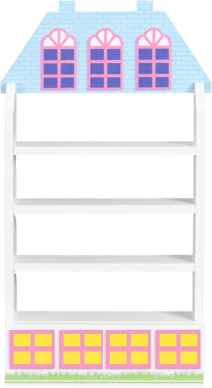 Chunful Vintage White Wooden Spice Jar Rack 4 Tier Hanging Spice Rack 20.9" x 5.9" x 4.5" Wall Mounting Kitchen Village Style Storage Display Shelf for 24 Jar, Kitchen Countertop Decor