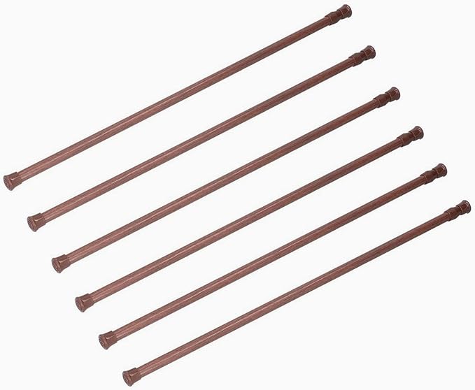 6 Pack Cupboard Bars Tension Rods 11.8-20 Inches Spring Tensions Rods Steel Adjustable Tension Curtain Rod Shower Rod Closet Rod Window Rods
