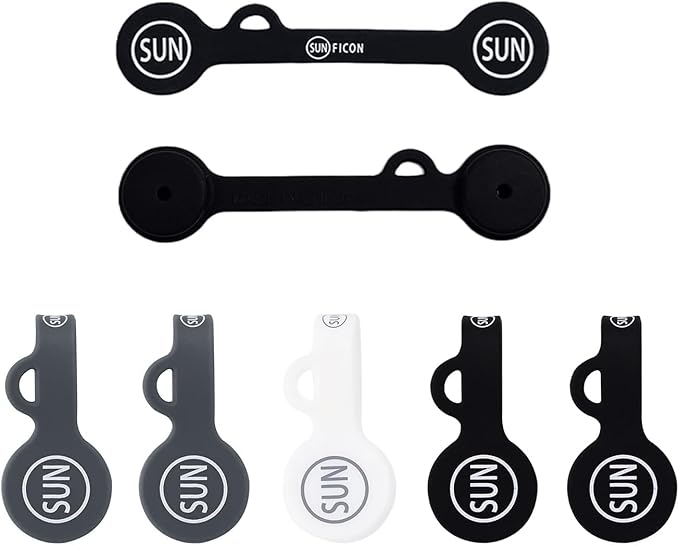 SUNFICON 10 Pack Earbuds Cords Organizers Magnetic Cable Clips Organizers Bookmark Clips Whiteboard Noticeboard Fridge Magnets USB Cable Manager Keeper for Home Kitchen Office School,Gray White Black