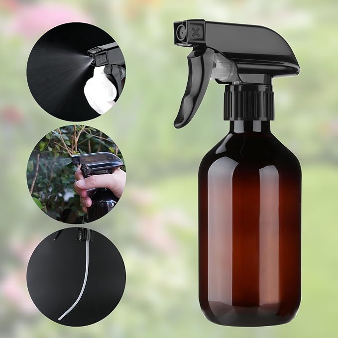 Arkeiliy 2-Pack Leakproof Spray Bottles (300ml/10oz) - Adjustable Nozzle for Fine Mist & Jet Stream | Premium Refillable Plastic Bottles for Hair Styling, Plant Misting, Cleaning Solutions (B+G)