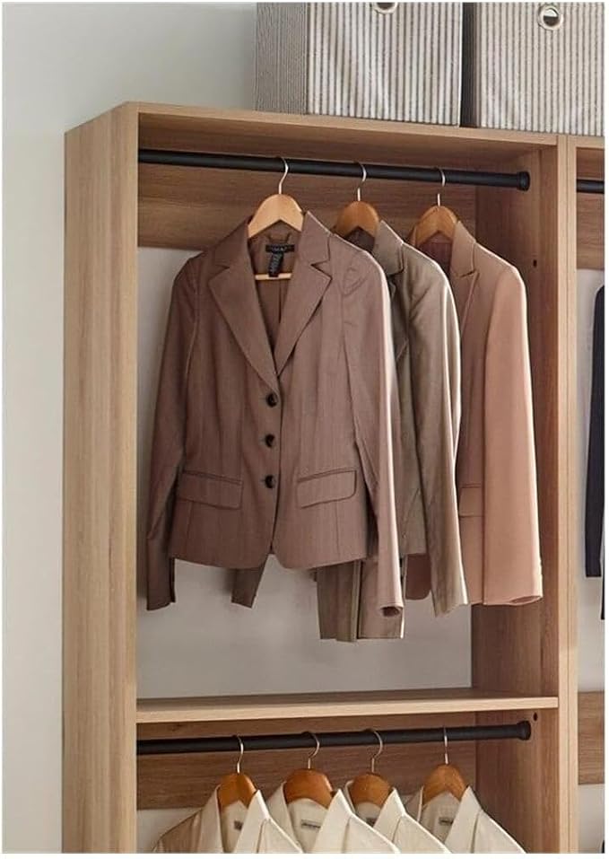 Maykoosh Closet System Organizer - Customizable Walk-in Wardrobe Storage Oak/Model ABCD 4 Closet