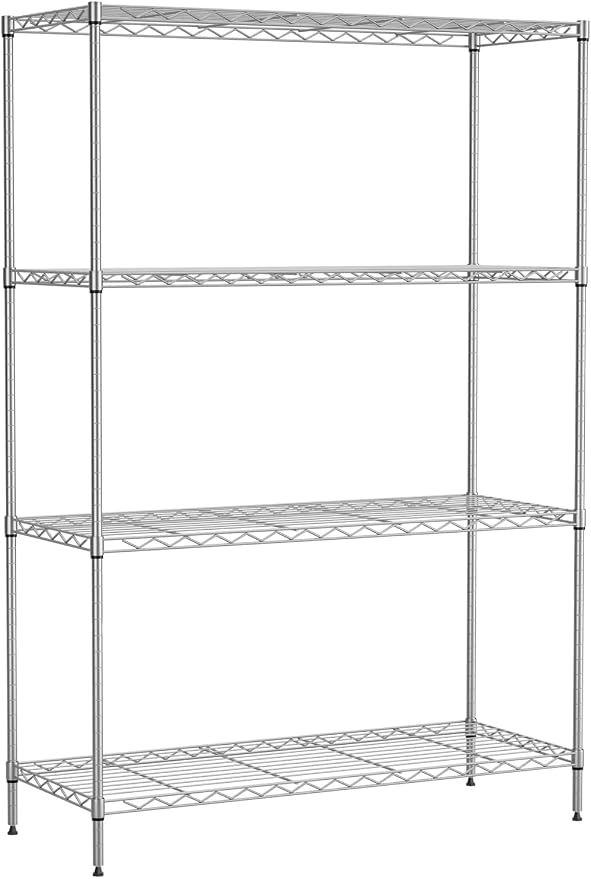 Meet perfect 4-Tier Heavy Duty Metal Shelving Unit, 800 lbs Capacity Adjustable Wire Shelf, Rust-Resistant Storage Rack for Garage, Kitchen, Pantry, Basement - 53.7" H x 35" W x 13.4" D